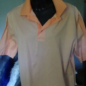 JOS A. BANK LEADERBETTER GOLF POLO SHIRT COLOR IS PEACH